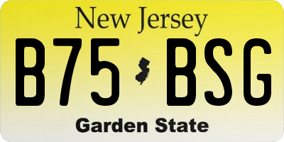 NJ license plate B75BSG
