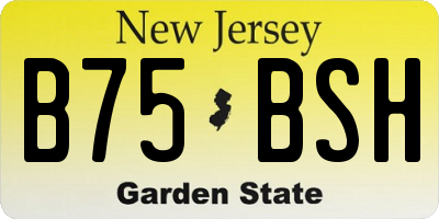 NJ license plate B75BSH