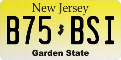 NJ license plate B75BSI