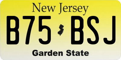 NJ license plate B75BSJ