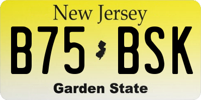 NJ license plate B75BSK