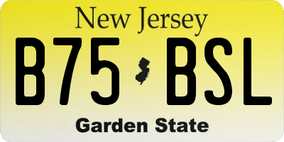 NJ license plate B75BSL