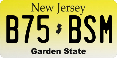 NJ license plate B75BSM
