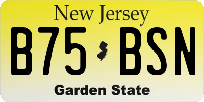 NJ license plate B75BSN