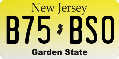 NJ license plate B75BSO