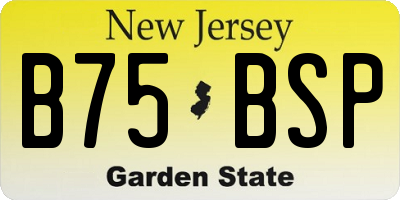 NJ license plate B75BSP