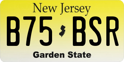 NJ license plate B75BSR