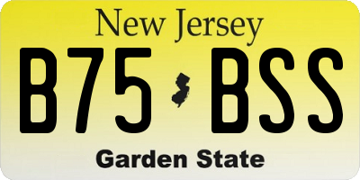 NJ license plate B75BSS