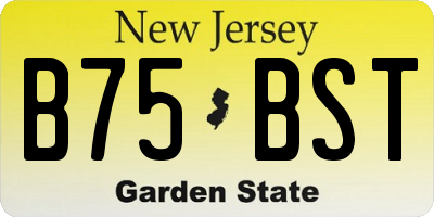 NJ license plate B75BST