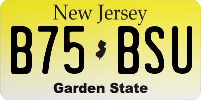 NJ license plate B75BSU