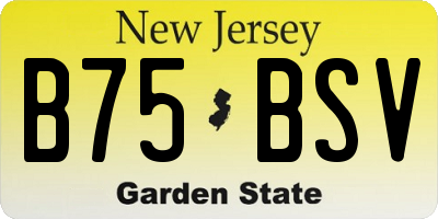 NJ license plate B75BSV