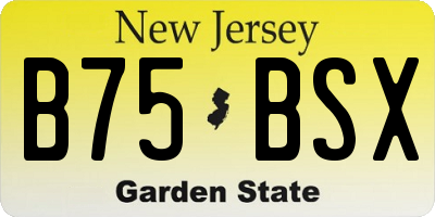 NJ license plate B75BSX
