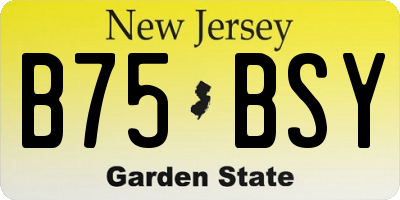 NJ license plate B75BSY