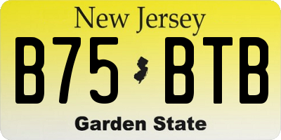 NJ license plate B75BTB