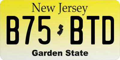 NJ license plate B75BTD