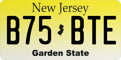NJ license plate B75BTE