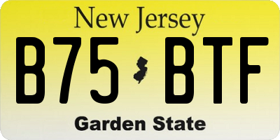 NJ license plate B75BTF