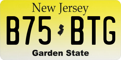 NJ license plate B75BTG