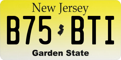 NJ license plate B75BTI