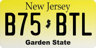 NJ license plate B75BTL