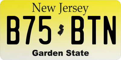 NJ license plate B75BTN