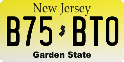 NJ license plate B75BTO