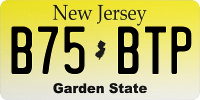 NJ license plate B75BTP