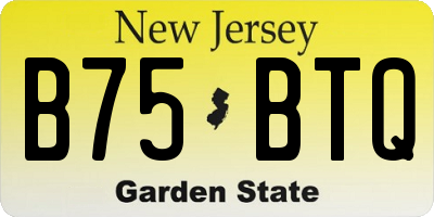 NJ license plate B75BTQ