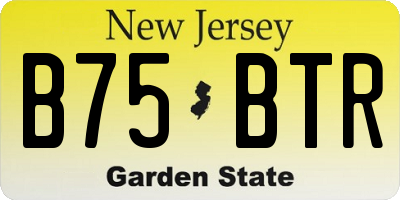 NJ license plate B75BTR