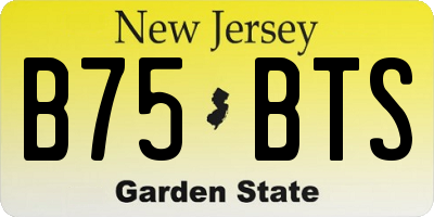 NJ license plate B75BTS