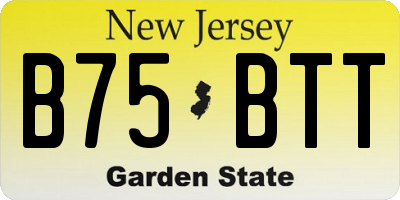 NJ license plate B75BTT