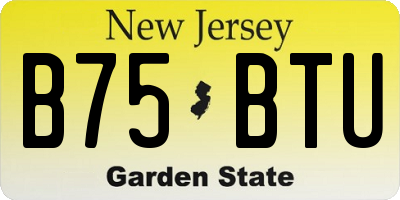 NJ license plate B75BTU