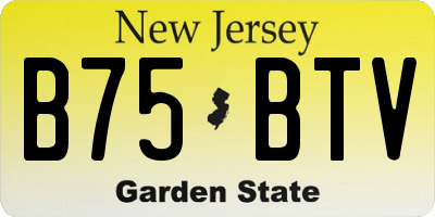 NJ license plate B75BTV