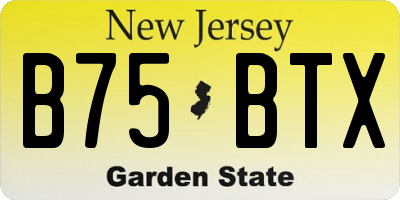 NJ license plate B75BTX