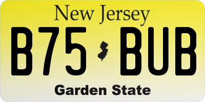 NJ license plate B75BUB