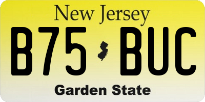 NJ license plate B75BUC