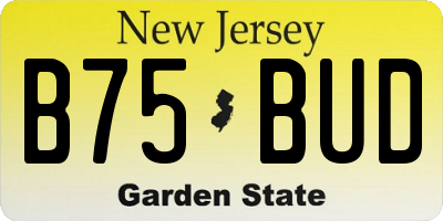 NJ license plate B75BUD