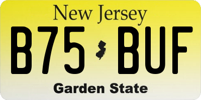 NJ license plate B75BUF