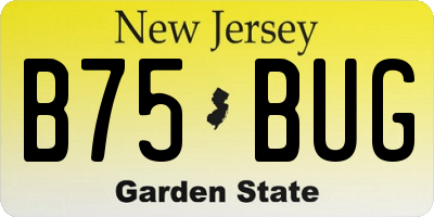 NJ license plate B75BUG