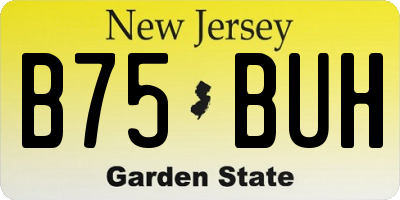 NJ license plate B75BUH