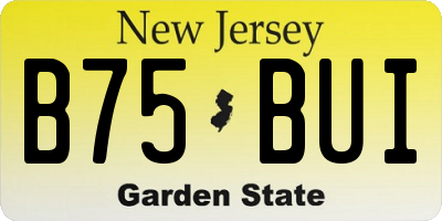 NJ license plate B75BUI