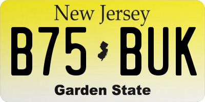 NJ license plate B75BUK