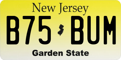 NJ license plate B75BUM