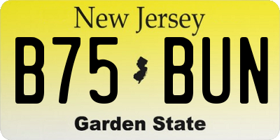 NJ license plate B75BUN