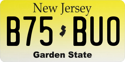 NJ license plate B75BUO