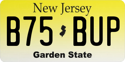 NJ license plate B75BUP