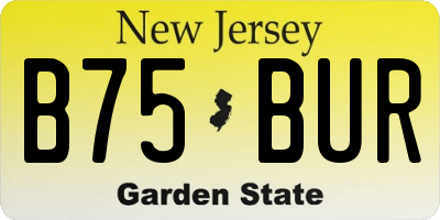 NJ license plate B75BUR