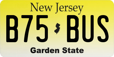 NJ license plate B75BUS