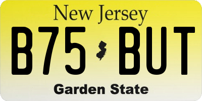 NJ license plate B75BUT