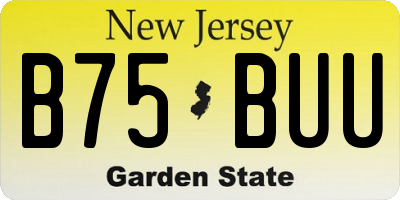 NJ license plate B75BUU